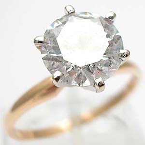 Vintage Engagement Ring 2 Carat Diamond Solitaire Solid 14K Gold