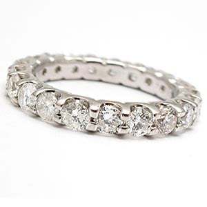 Estate Diamond Eternity Band Wedding Ring Solid 14K White Gold