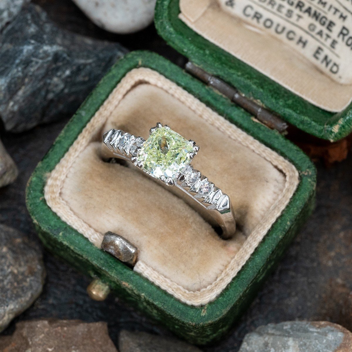 SATYAMANI Natural Green Onyx Diamond Double Cut Ring Stone (Pack of 1 Pc.)  : Amazon.in: Jewellery