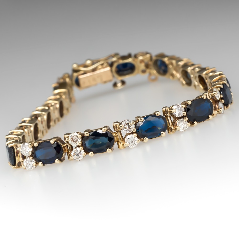 Sapphire & Diamond Bracelet in 9ct Gold | QP Jewellers