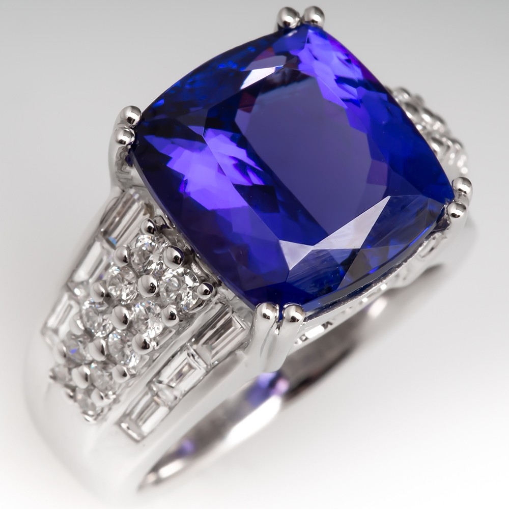 Genuine TANZANITE Ring Sterling Silver Oval Tanzanite and Diamond Ring,  Tanzanite Engagement Ring, Purple Blue Gemstone Ring - Etsy Israel