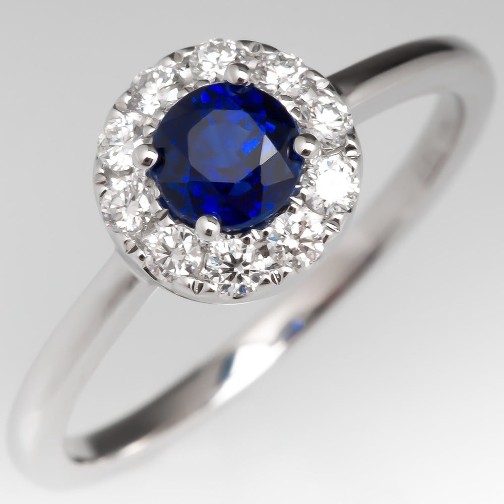 Female Modern 925 Sterling Silver Blue Sapphire Diamond Ring, Weight: 4gm,  Us 6 at Rs 4800/piece in Jaipur