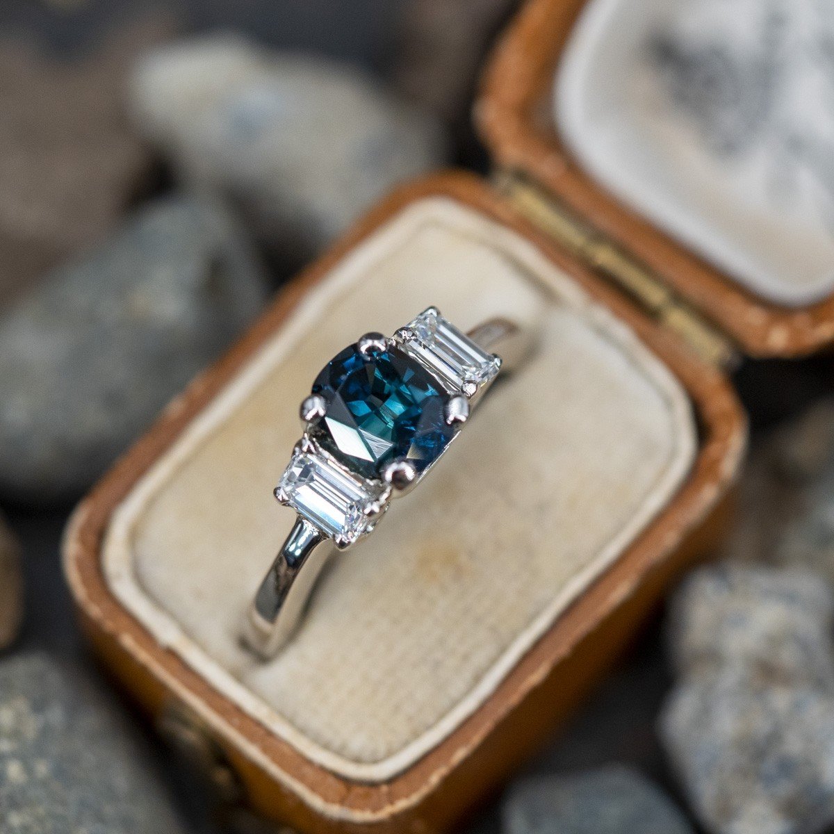 Lyndy 23 Carat AA Aquamarine Emerald Cut Lab Grown Blue Diamond Engage