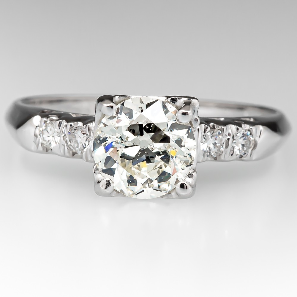 Vintage Old European Cut Diamond Engagement Ring 1.03ct L/I1