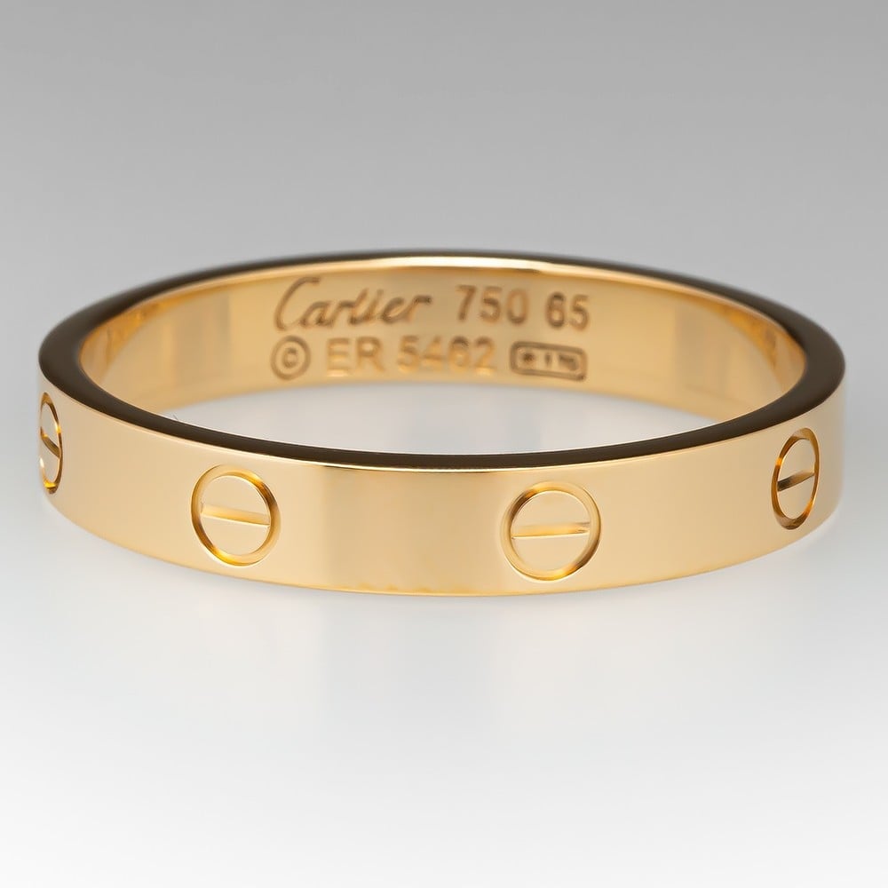 Vintage Cartier Three Diamond Love Ring in Yellow Gold Size 51 at Susannah  Lovis Jewellers