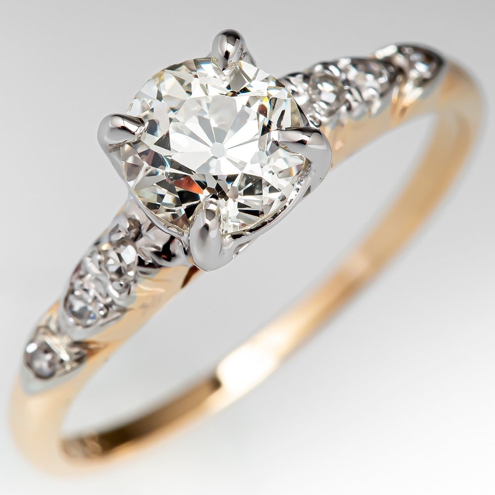 1940s Art Deco Diamond Ring 18K Gold Fine Diamond Engagement Ring - Ruby  Lane