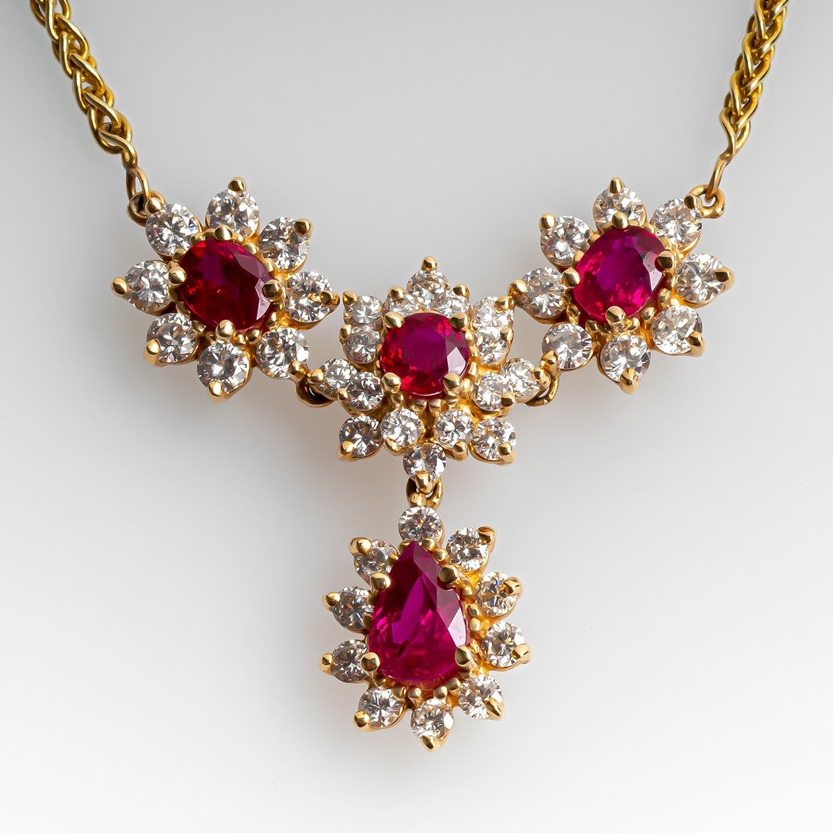 6-7mm Cultured Pearl and 10.00 Carat Ruby Necklace in 14kt Yellow Gold |  Ross-Simons