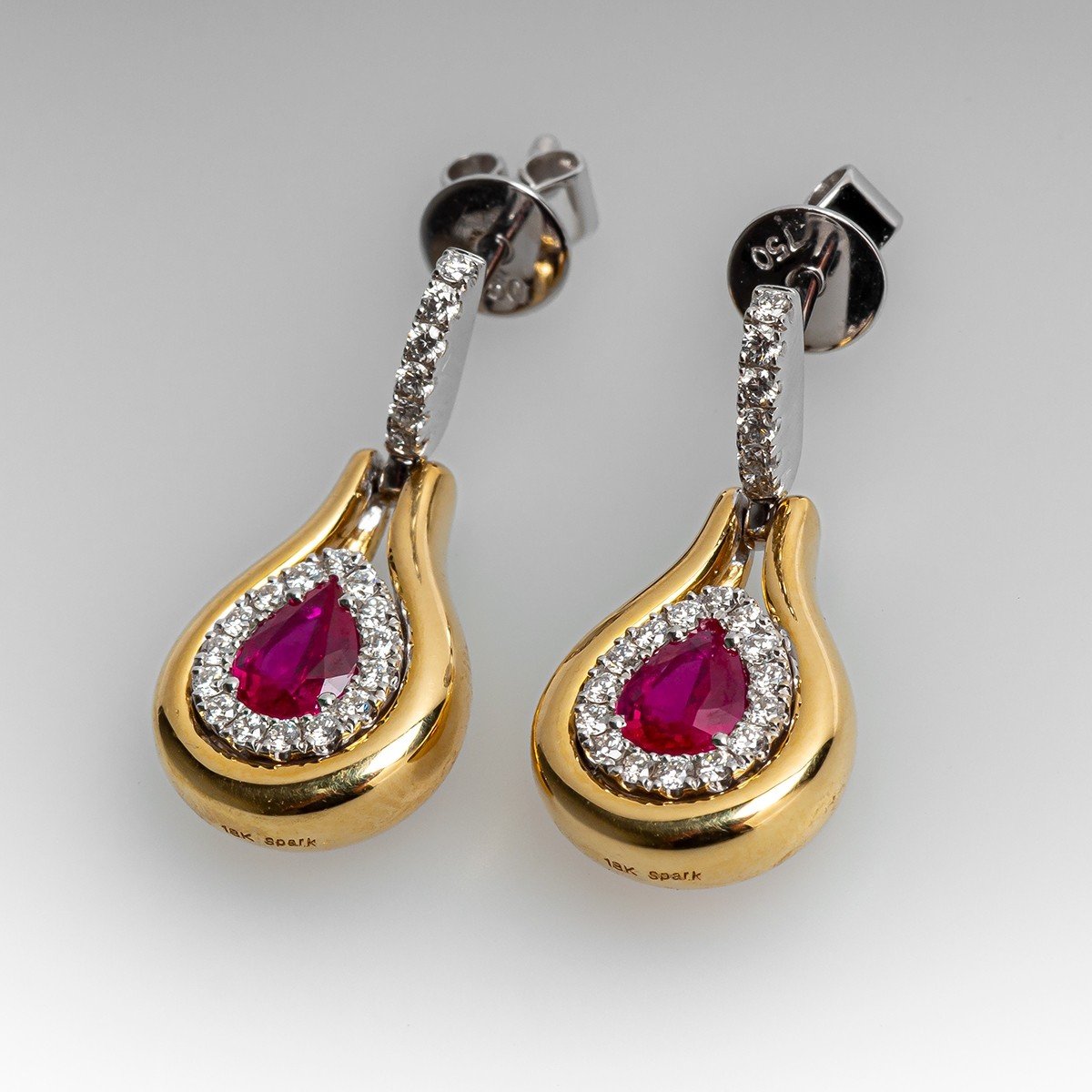Vintage Burma Ruby and Diamond Clip Earrings - Jewellery Discovery