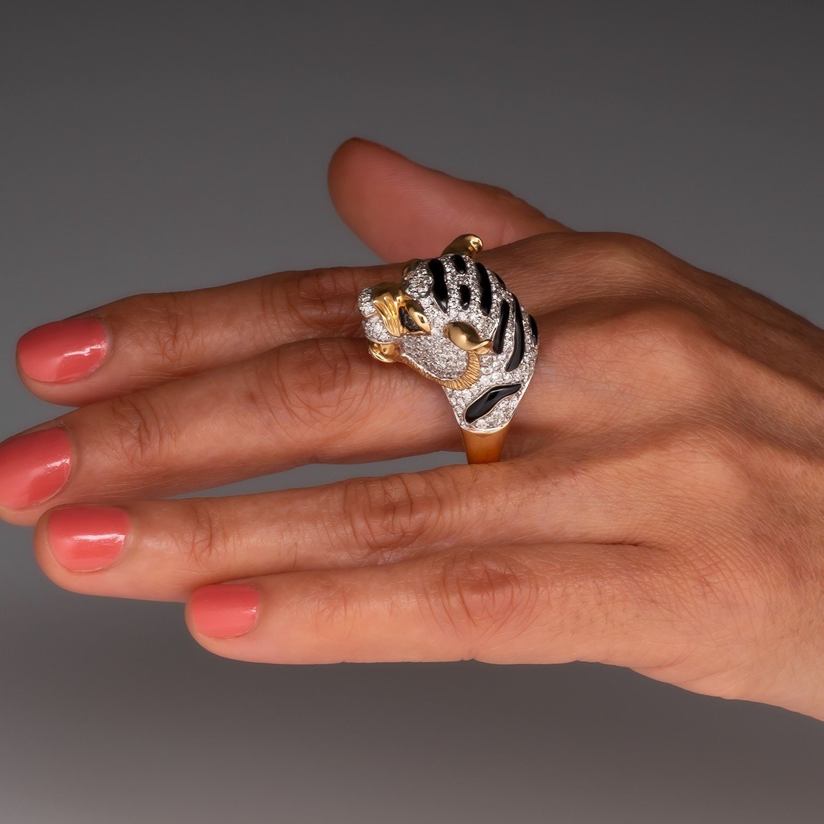 Crystal Rings | Natural Tiger Eye Oval Diamond Cut Shape Ring
