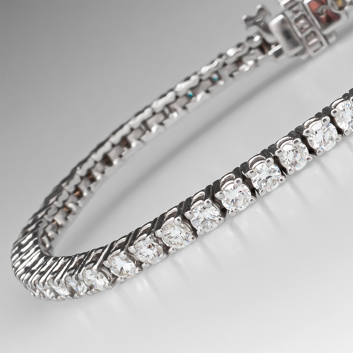 Men's Sterling Silver 4 Row Diamond Bracelet 0.63ct 310533