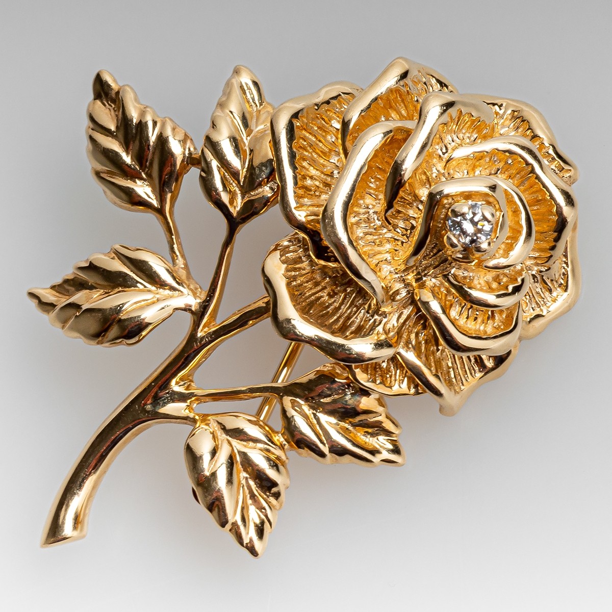 Yellow Diamond Rose Pin - Elizabeth Bruns, Inc.
