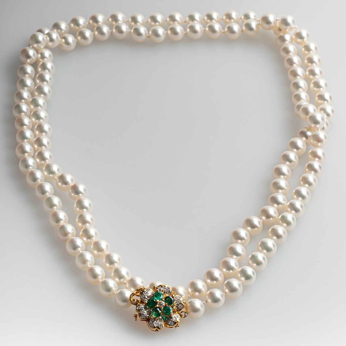 Triple Strand Pearl Bracelet with Diamonds – Showplace
