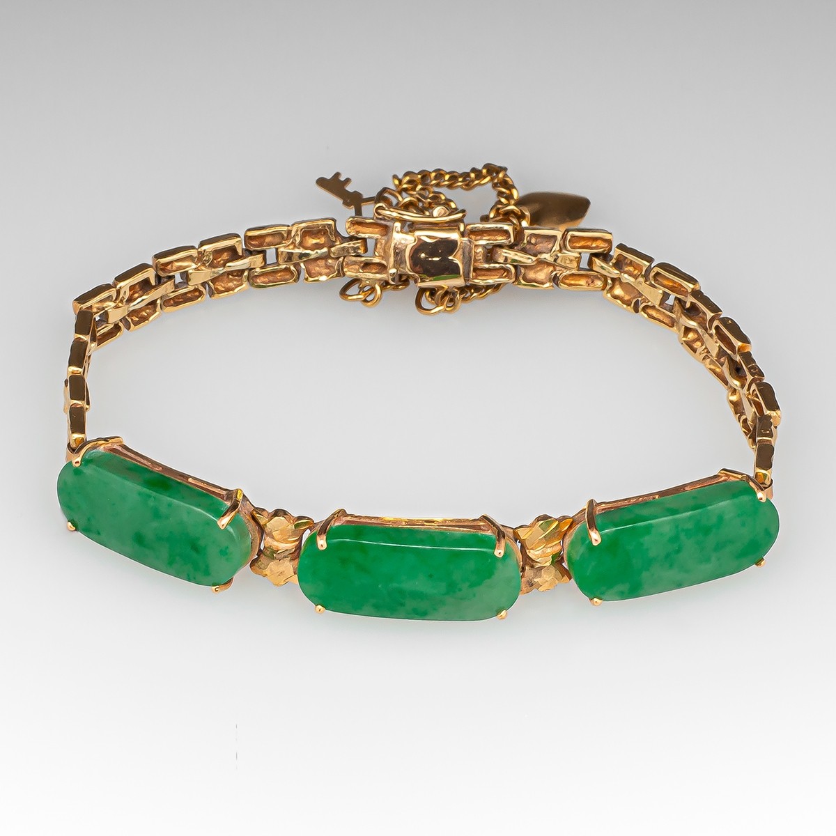 Buy Gold Triple Chain Bracelet, Lavender Jade Online at