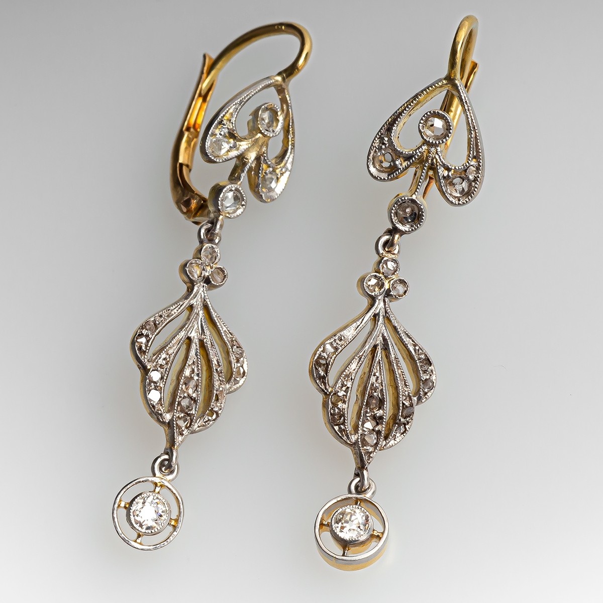 Edwardian Diamond Dangle Earrings