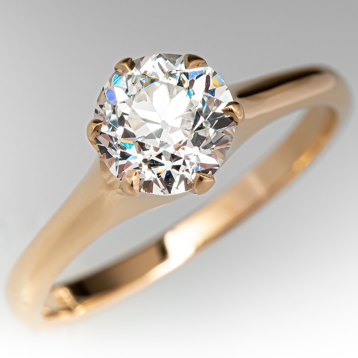 Art Deco 1.11 CTW Old European Cut Diamond Engagement Ring — The Idol's Eye