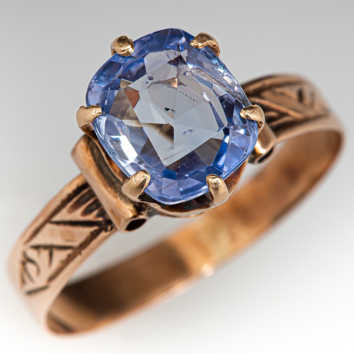 Rebecca Overmann Elongated Light Blue Sapphire Ring