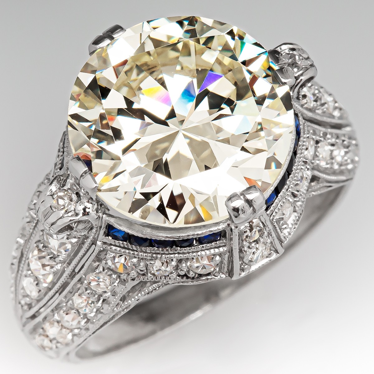 Round Aquamarine Engagement Ring 1/6 ct tw Diamonds 14K White Gold | Kay