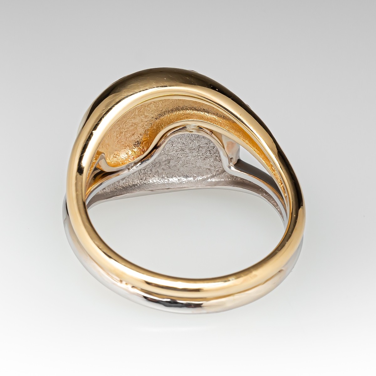 Yin Yang Diamond Ring 14K Two Tone Gold