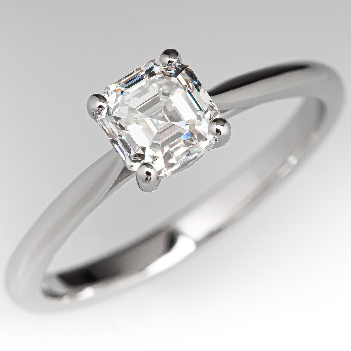 Modern Art Deco Style Platinum and Diamond Engagement Ring Setting