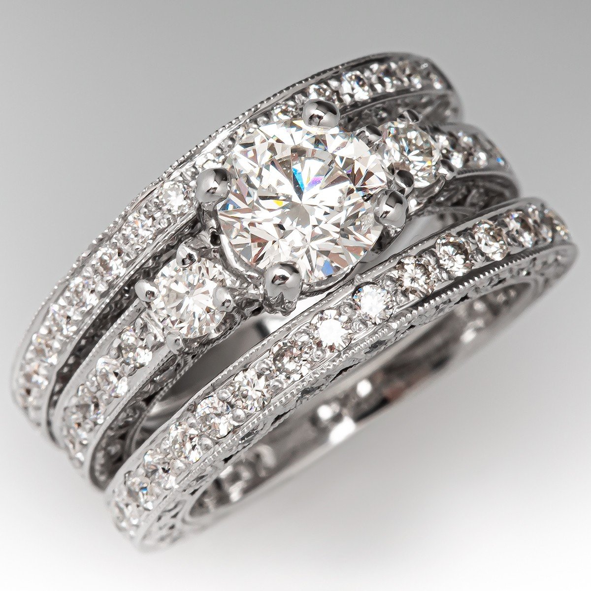 Diamond baguette Bridal Ring Set - The Polished Edge Fine Jewelry