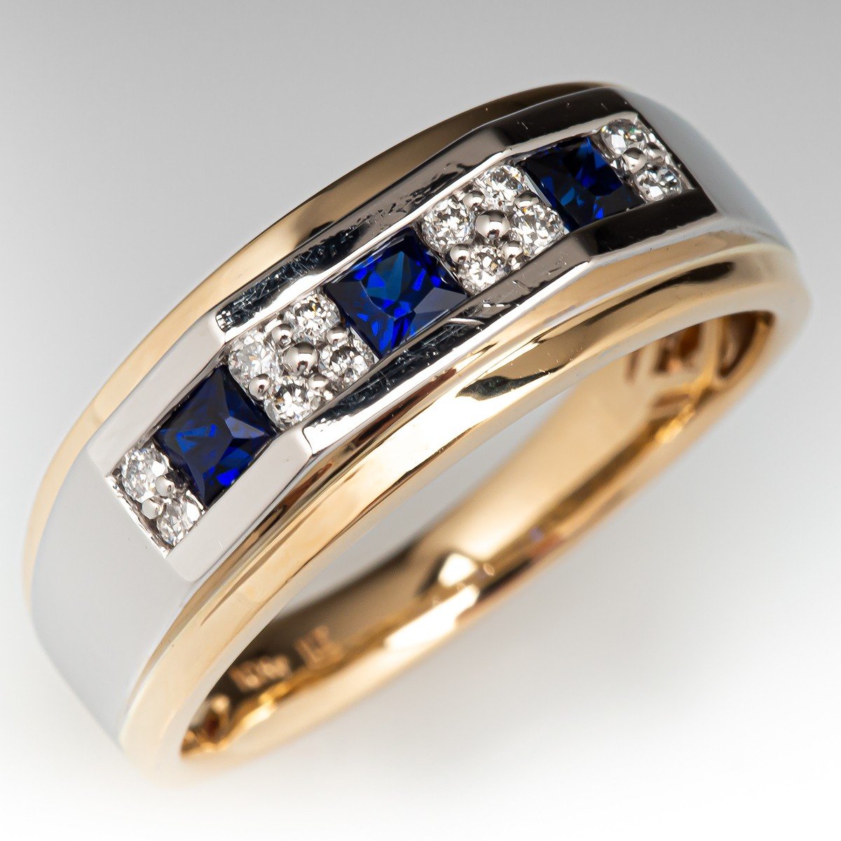 RARE 10 CT STUNNING BLUE MOISSANITE DIAMOND HEAVY MEN'S RING IN 925 SILVER  | eBay