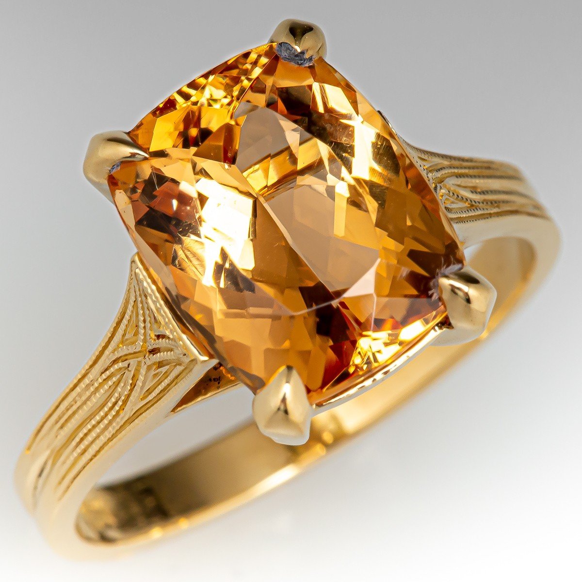 Gold Ring with London Blue Topaz and White Diamonds - Tales In Gold