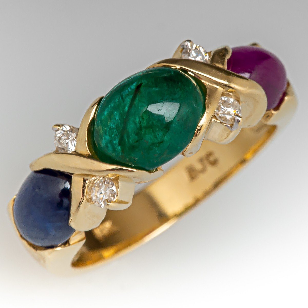 Buy Gorgeous Uncut Polki Ruby and Emerald Ring Online: Attrangi