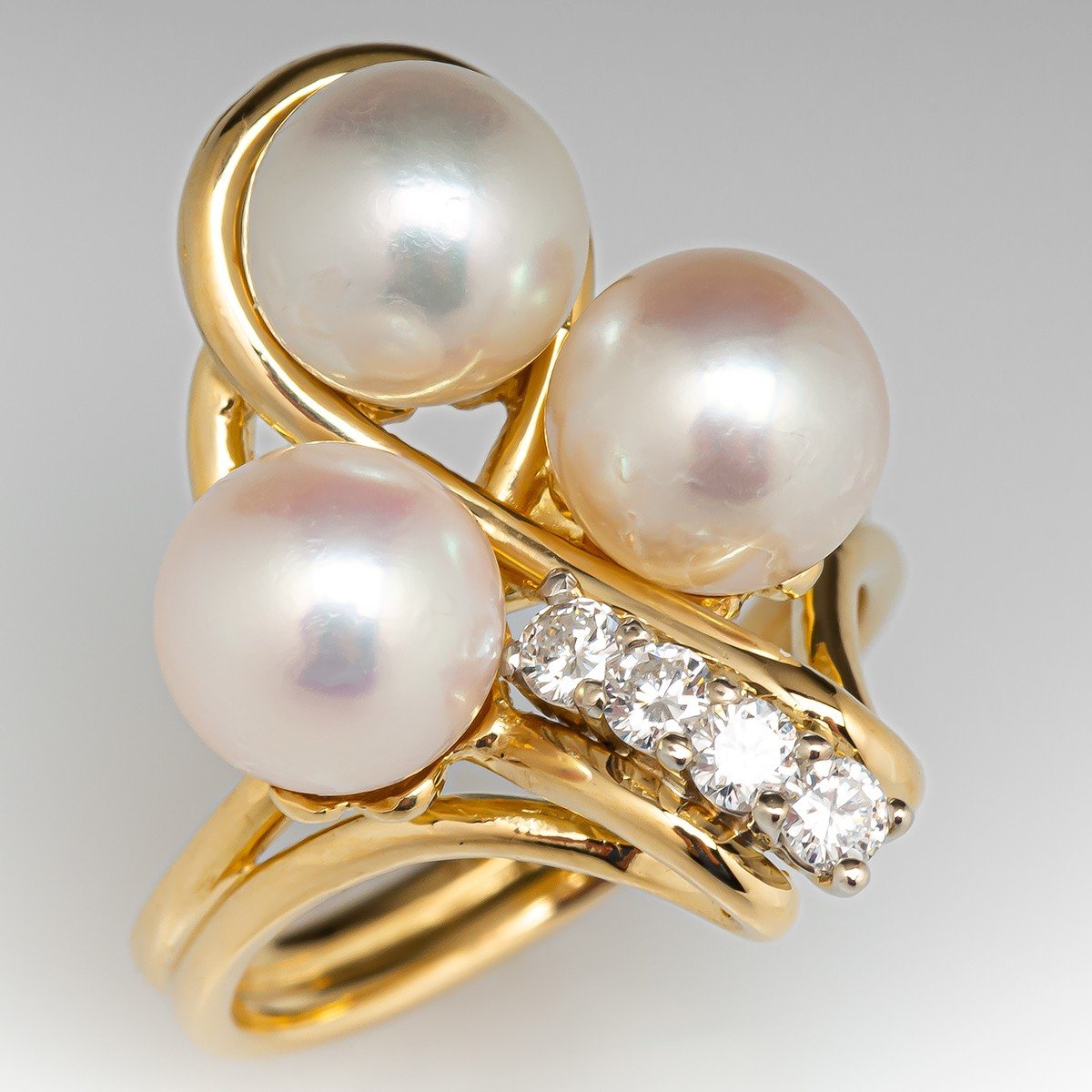 22K Gold Ring For Women with Pearl - 235-GR5992 in 3.550 Grams