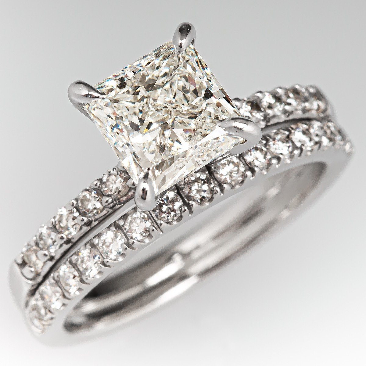 Buy 1.5 Carat Princess Cut Diamond Engagement Ring 14K White Gold Ring Real  Natural Diamond D VS1 Beautiful Proposal Ring Online in India - Etsy