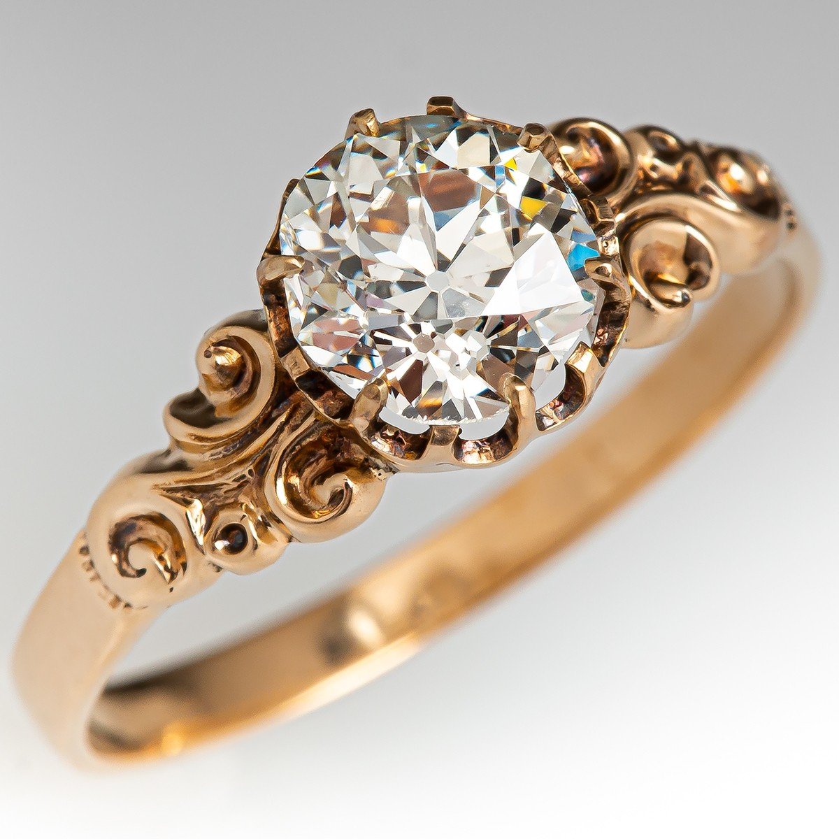 Gold Victorian Engagement Ring Diamond | AC Silver