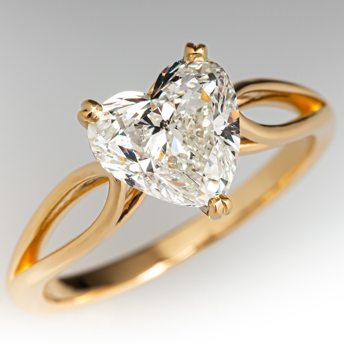 18K Yellow Gold Halo Engagement Ring