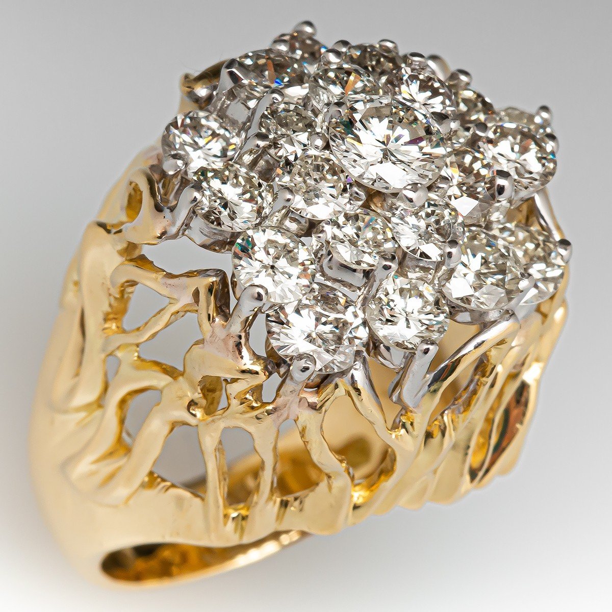Vintage 14k white gold .75 carat diamond cocktail ring – germau