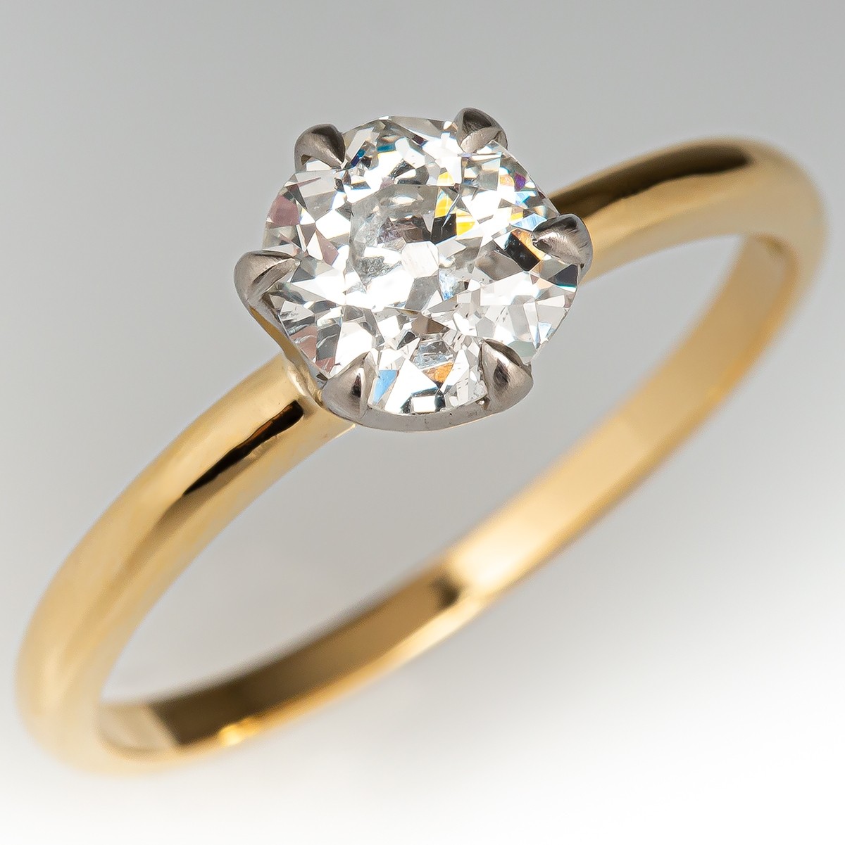 Arts & Crafts Movement Solitaire Old Mine Cut Diamond Ring | Bentley by Trumpet & Horn
