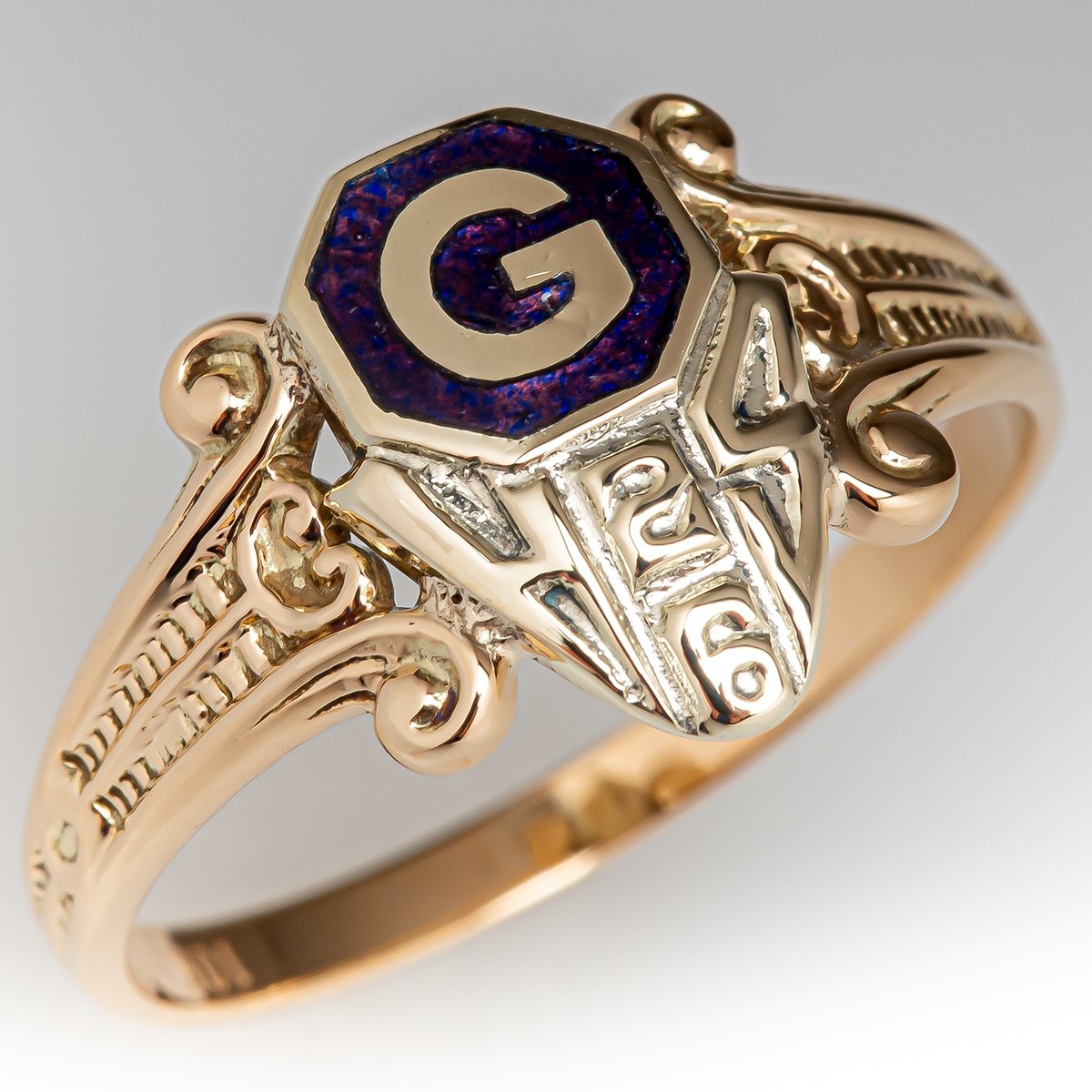 Gelin Two Tone Letter Ring in 14K Gold – Gelin Diamond