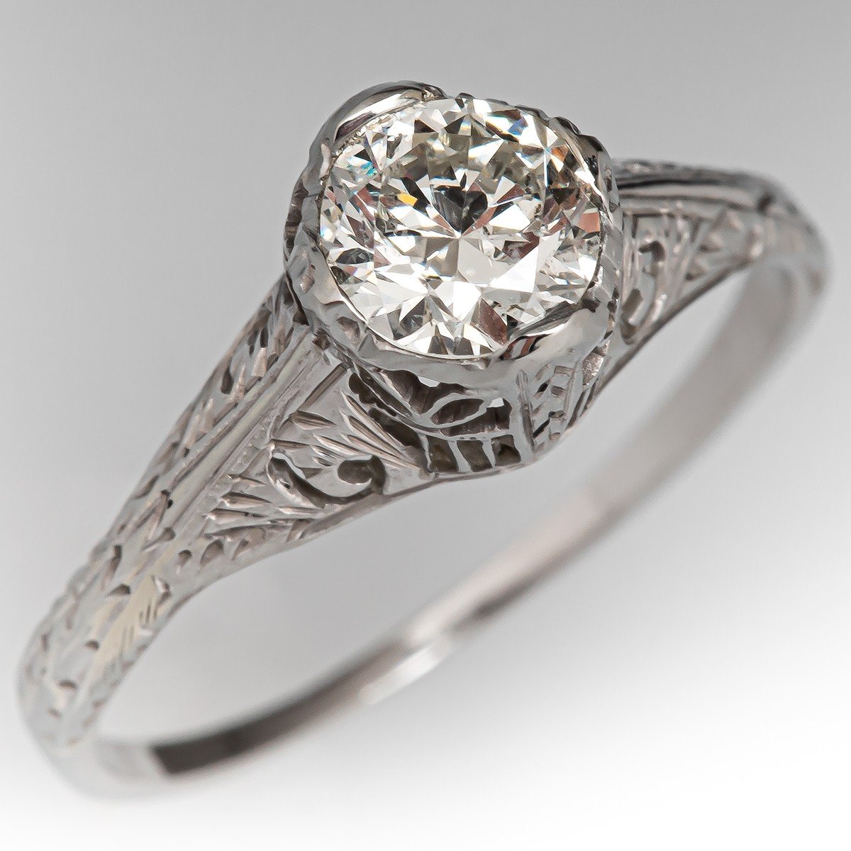 Vintage 1930s $6000 1.05ct Natural SI H Diamond Platinum Wedding Ring | eBay