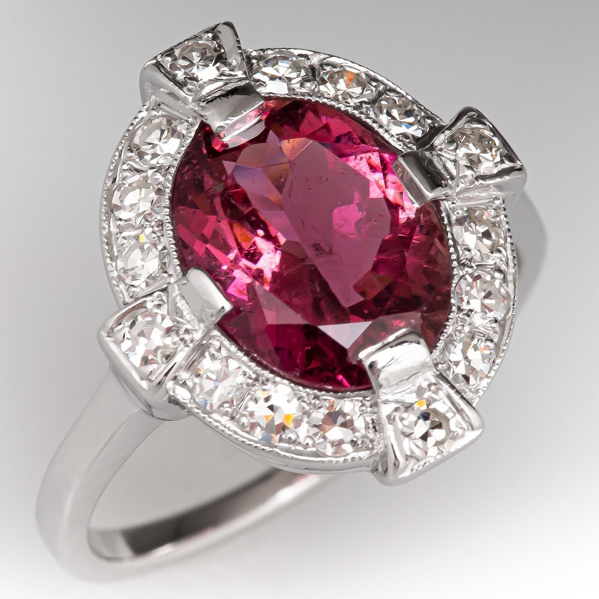 Custom Designed Hand Carved Ring with Pink Tourmaline and Diamonds – Art  Jewelers