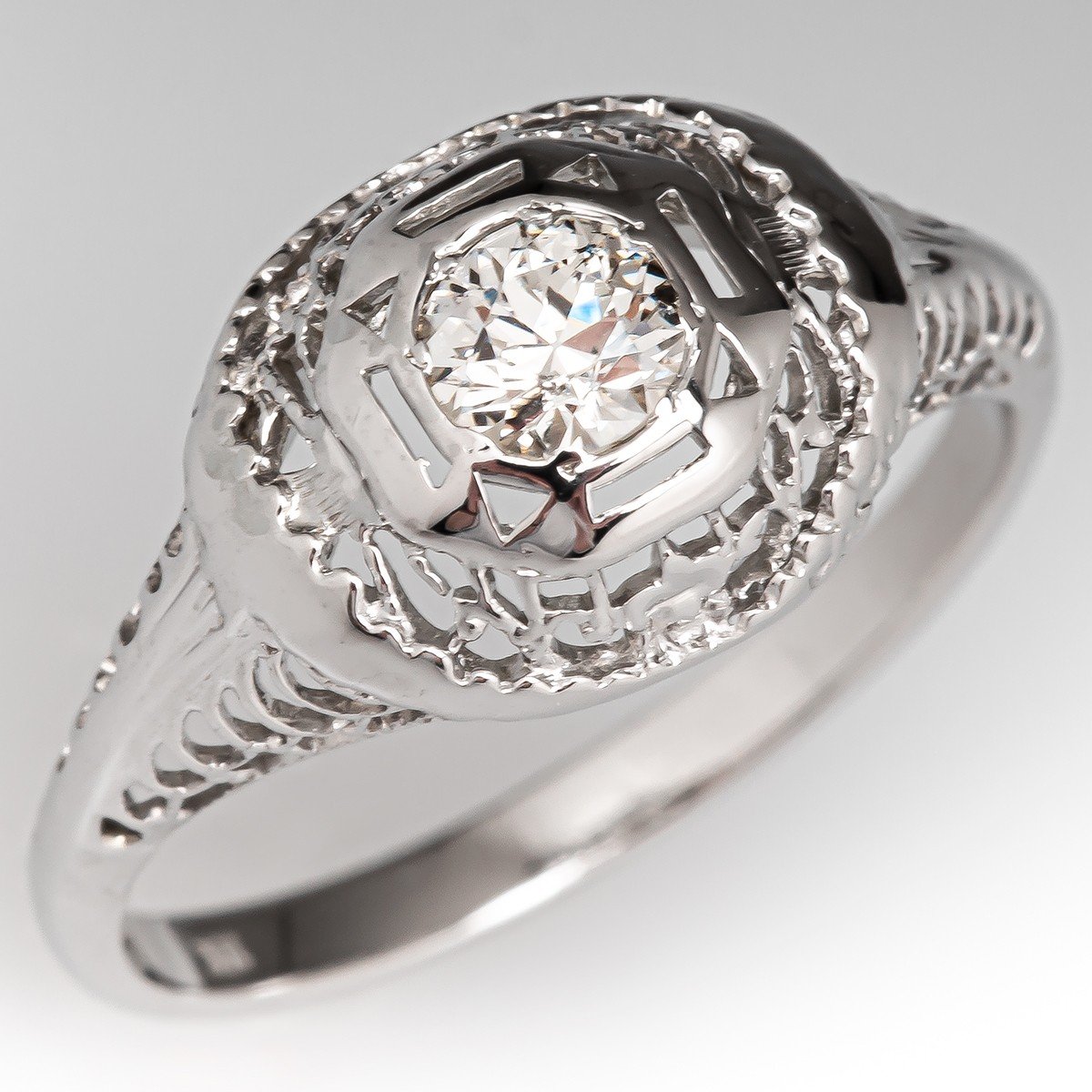 Antique 1800's White Gold Diamond Engagement Ring | Burton's – Burton's  Gems and Opals