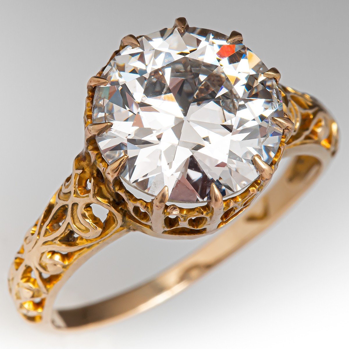 18K BELAIS ANTIQUE VICTORIAN NATURAL OLD MINE DIAMOND SOLITAIRE ENGAGEMENT  RING | eBay