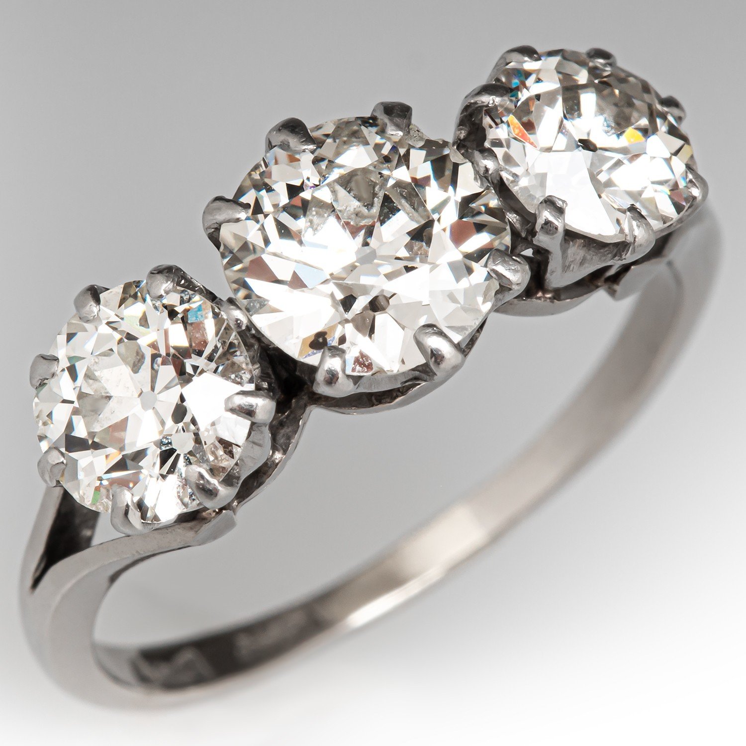 Platinum 3 stone Emerald Cut Engagement Ring – Ascot Diamonds