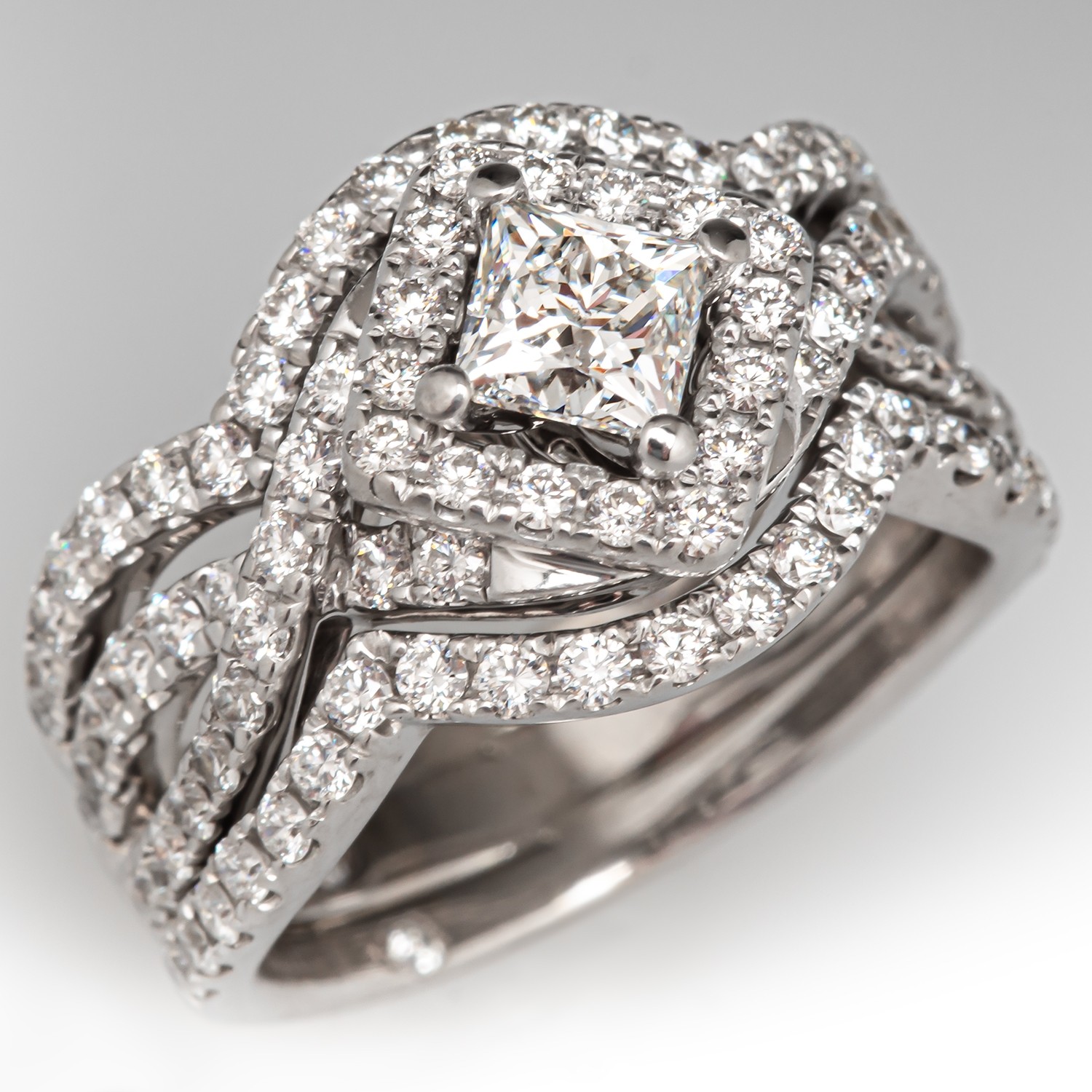 The Leo Diamond Wedding Band Ring 14K White Gold EraGem Estate, Antique & Vintage Jewelry