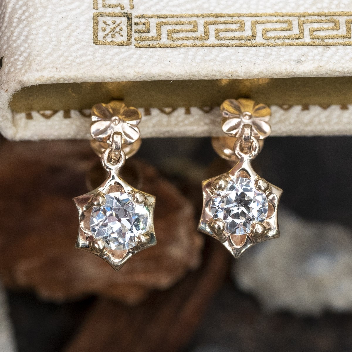 Early 20th Century Old Mine Cut Diamond Earrings – Bell and Bird