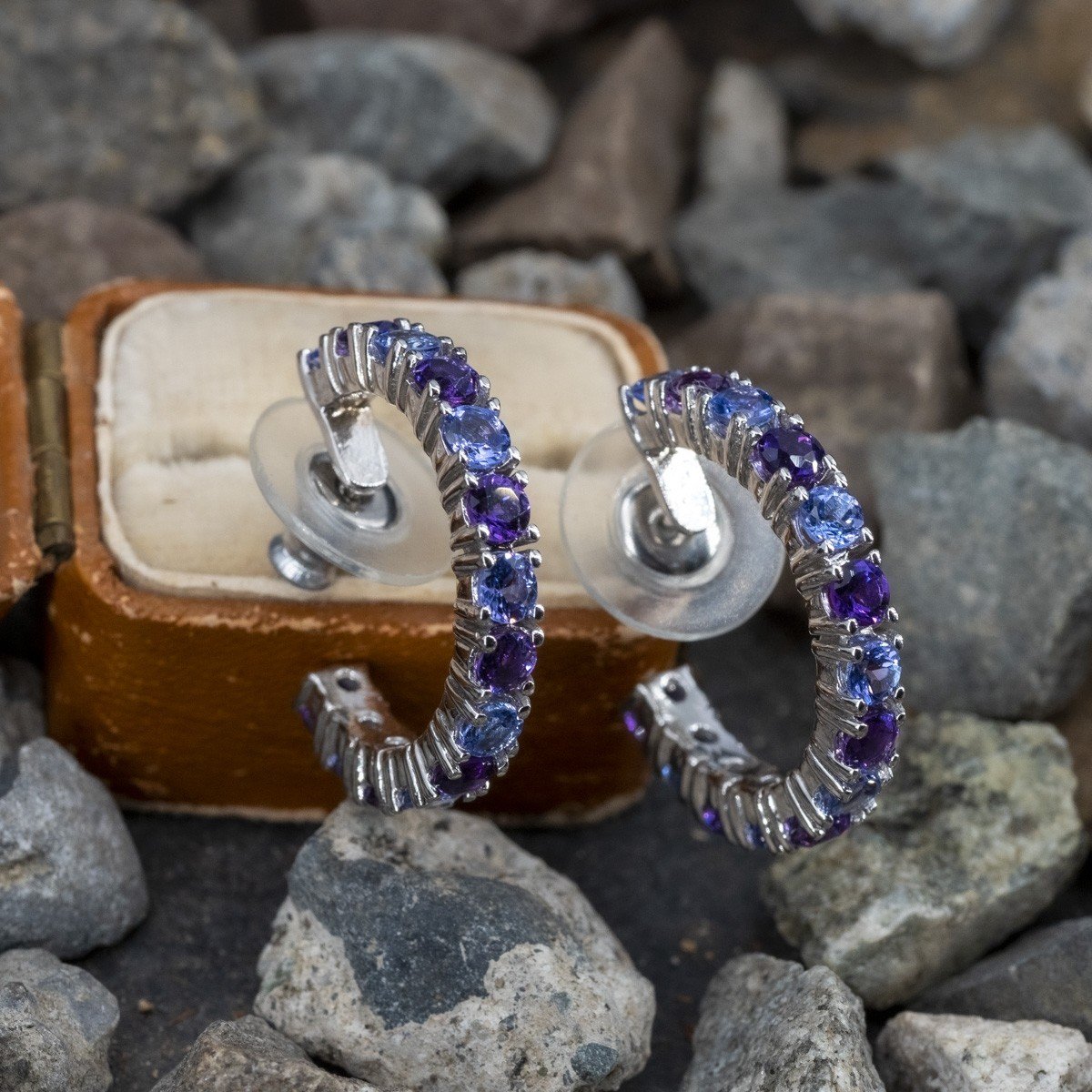 Forged Silver Rectangular Hoop Earrings – Lauren Clark Fine Art