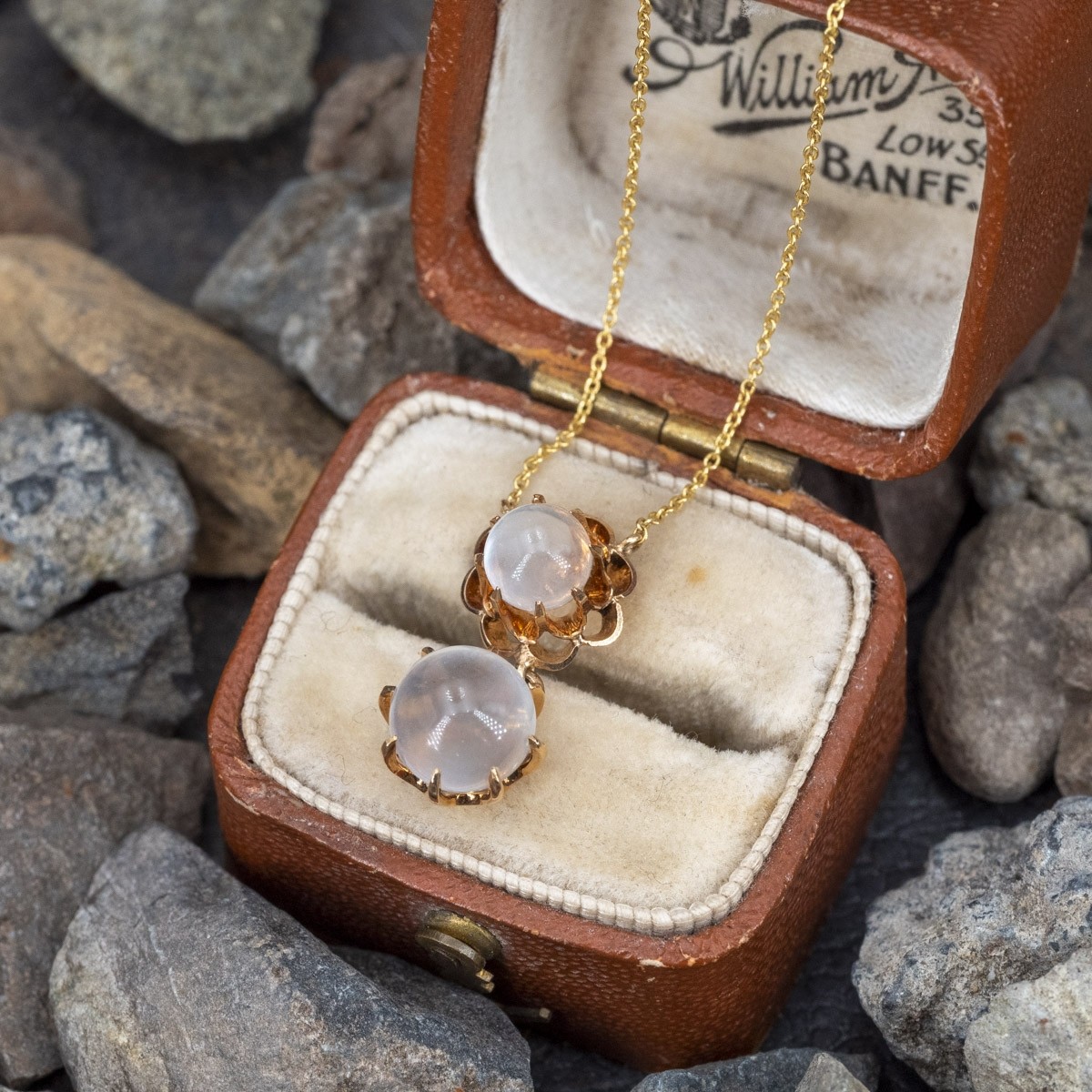 Gold-filled Woven Linen Gemstone Necklaces - Prehnite, Clear Quartz, A