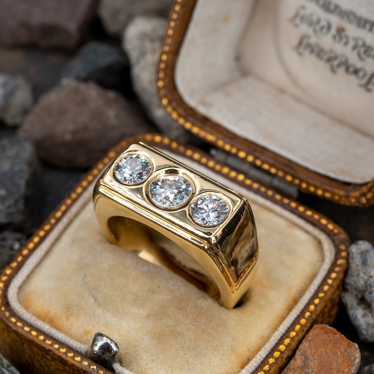 Gold 15mm Square Green stone Signet ring , Mens Signet ring , MEns Ring , Gold  Ring , Gold Signet ring for men and women - Walmart.com