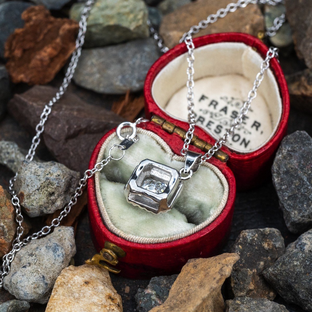 Beautiful Diamond Heart Halo Pendant Platinum/ 14K White Gold EraGem Estate, Antique & Vintage Jewelry