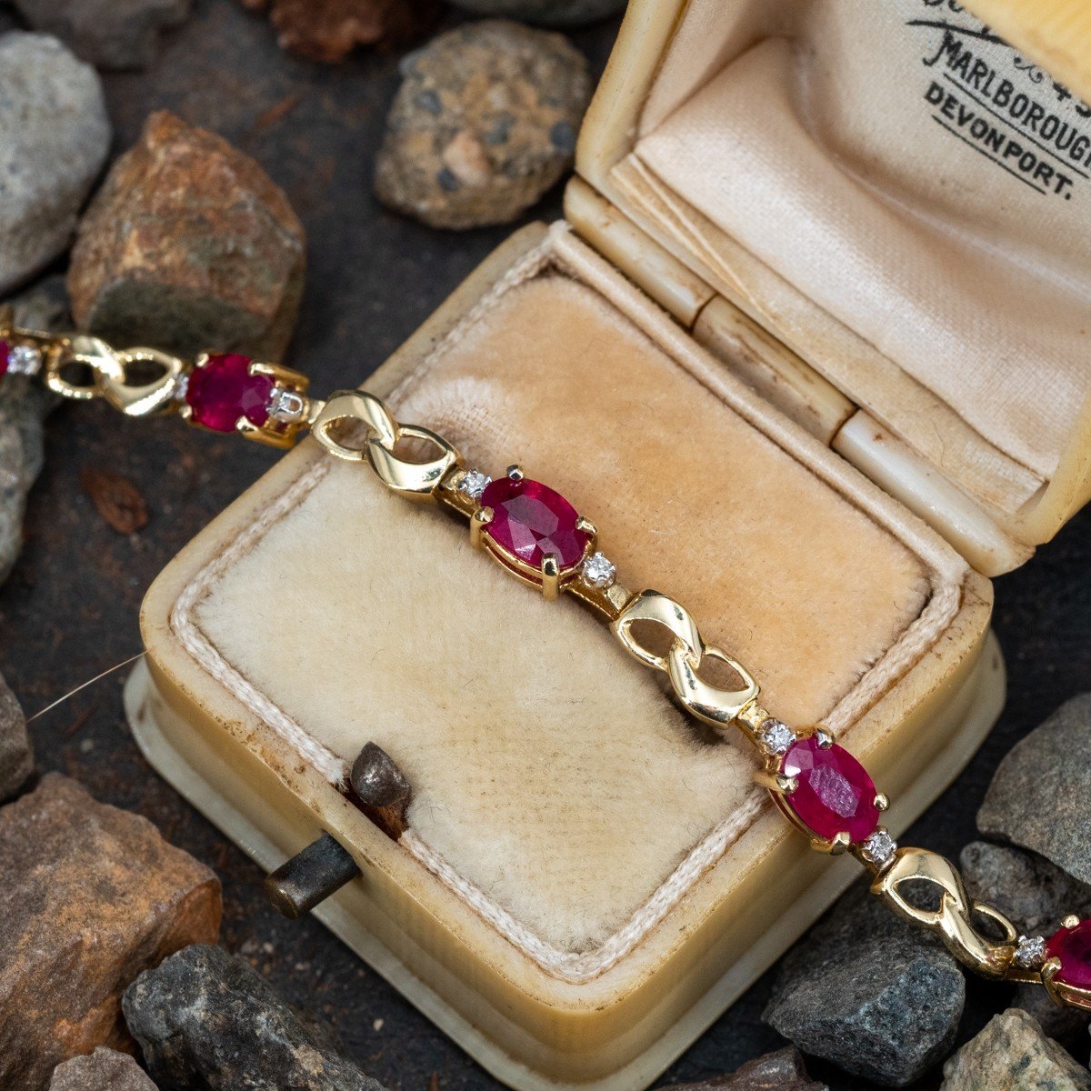 54.78ct Natural Ruby Diamonds Tennis Bracelet 14kt | eBay
