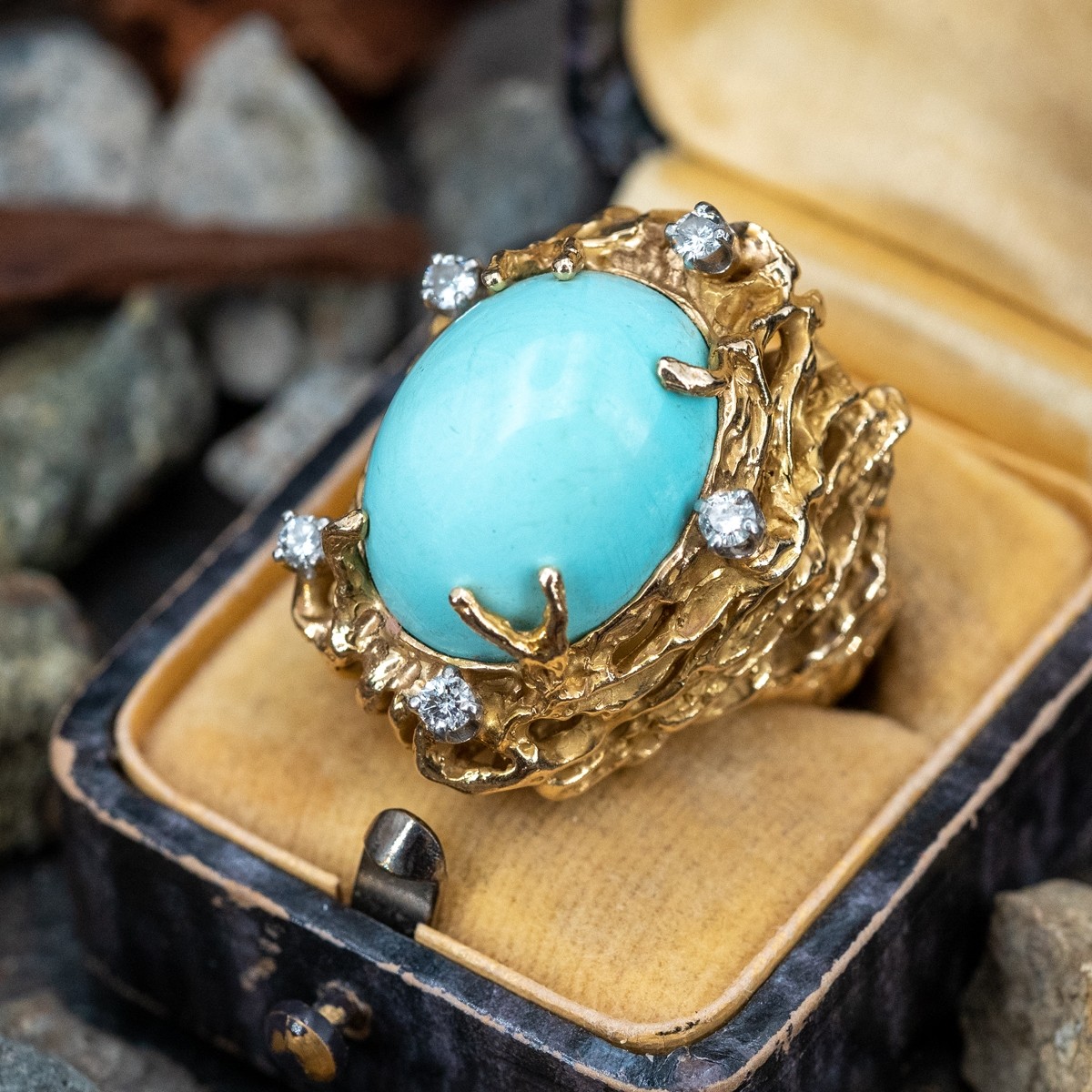 Solstice Turquoise and Diamond Ring – Mark Henry Jewelry