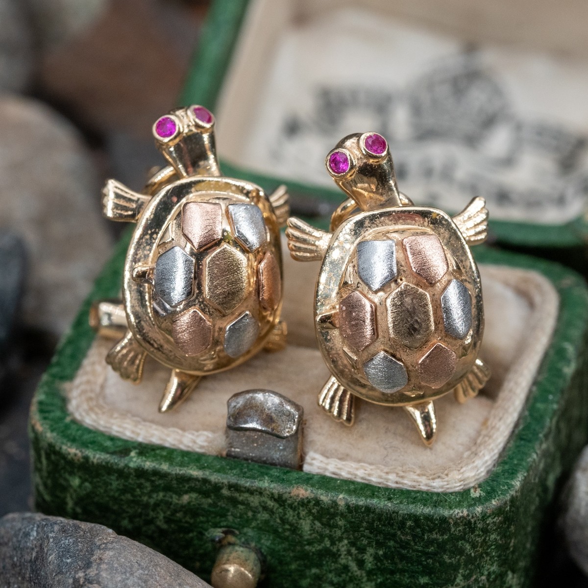 Adorable Turtle Earrings Articulating 14K Gold