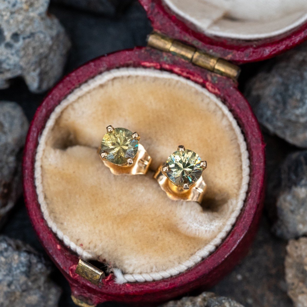 Pink and white diamond stud earrings – Linneys Jewellery