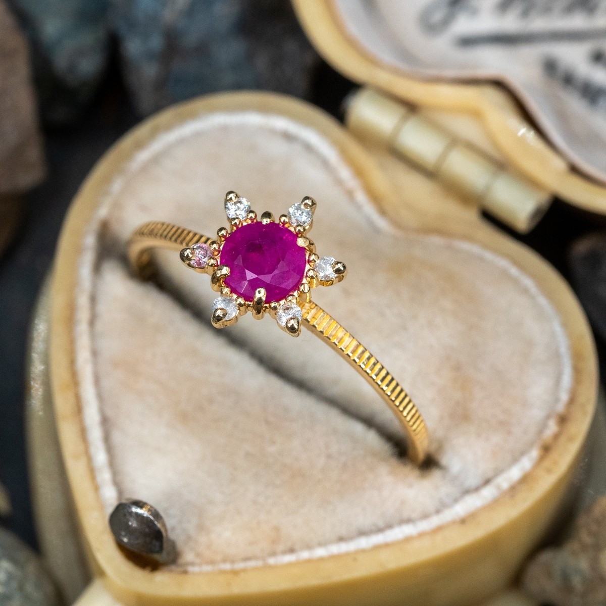 Buy 18Kt Diamond Ruby Ring 148DG9470 Online from Vaibhav Jewellers